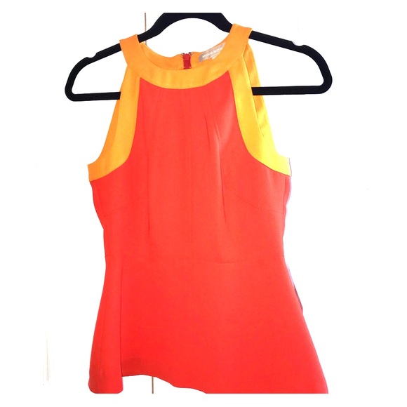 🌹Banana Republic Lava Orange Sleeveless Peplum - Picture 3 of 8